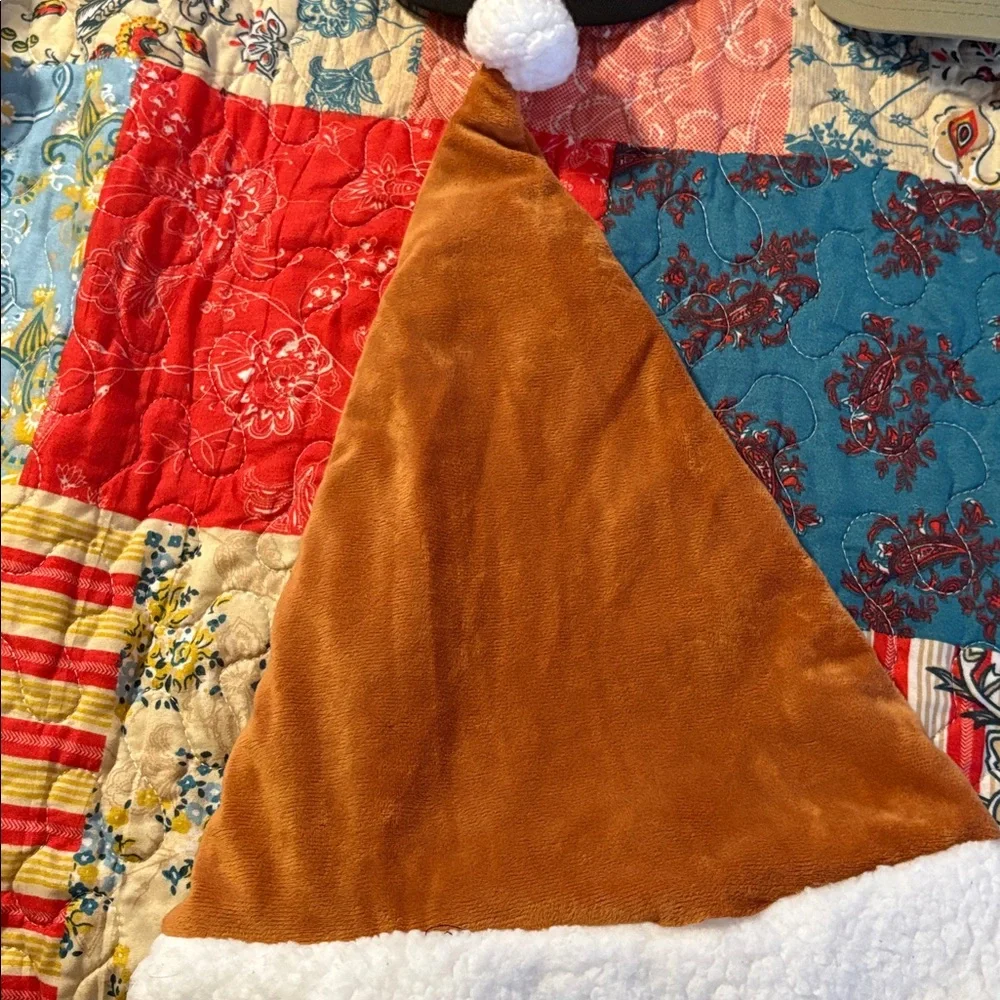 Texas Longhorns Holiday Santa Hat - Brown and White